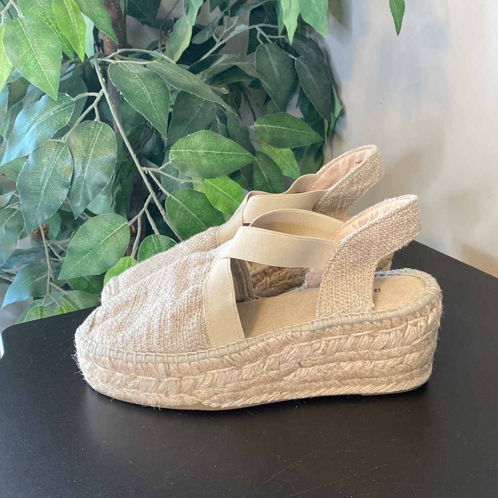 Rudsak Sand Coloured Strappy Espadrille Wedges